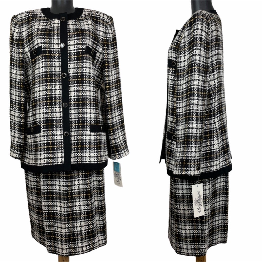 Oleg Cassini Wool Blend Blazer/Skirt Set Size 16 - Picture 2 of 16
